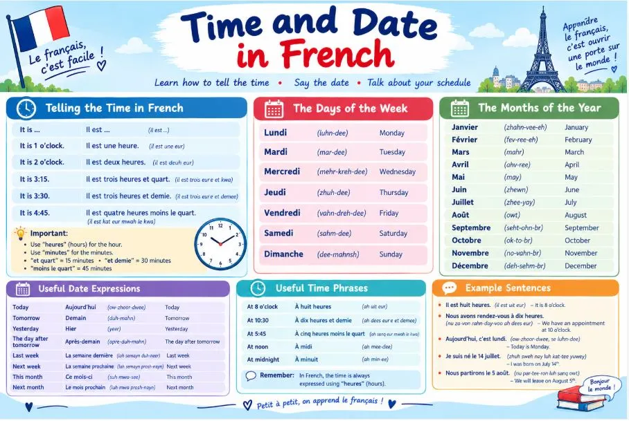 Time and Date in French